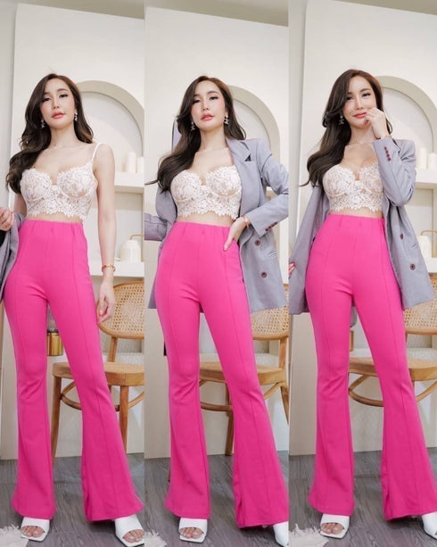 High Waisted Bootcut Trousers